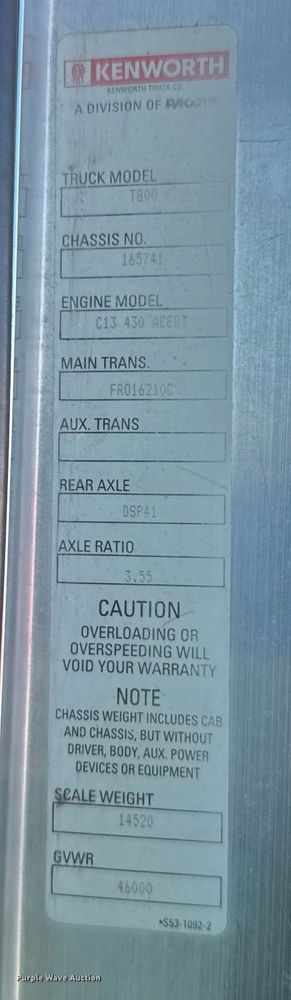 image for item EG6320 2007 Kenworth T800 semi truck