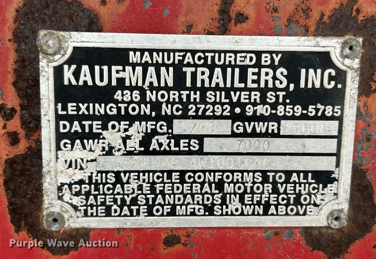 image for item EK2895 1998 Kaufman car carrier