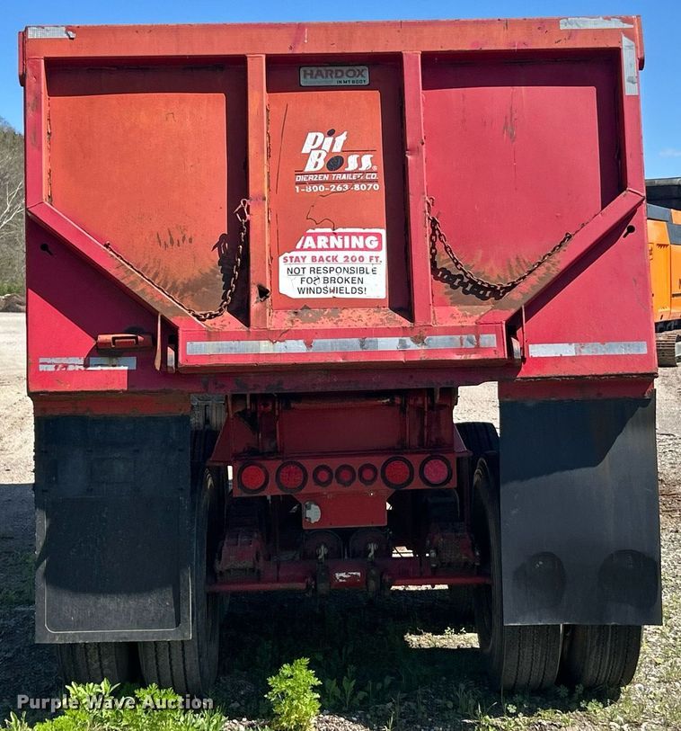 image for item EK2918 2007 Dierzen Kewanee Heavy Ind. Trailers, Inc. Pit Boss TA23QF963SR end dump trailer