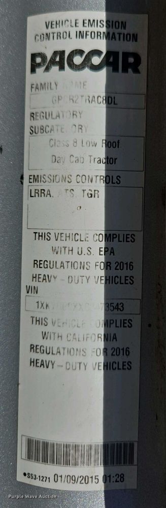 image for item EL2000 2016 Kenworth T680 semi truck