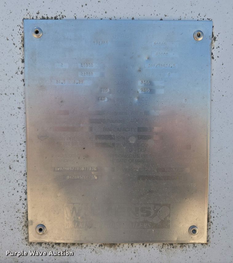 image for item EL2006 2008 Wilkens 0K2HA52ECFSL walking floor trailer