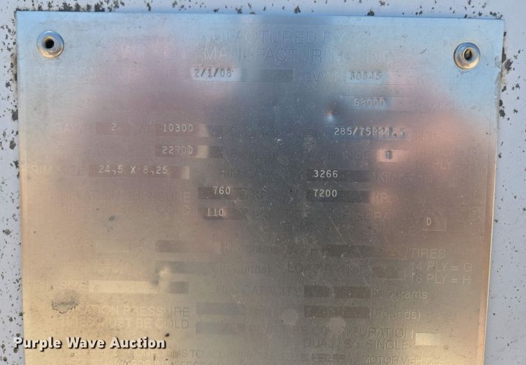 image for item EL2006 2008 Wilkens 0K2HA52ECFSL walking floor trailer