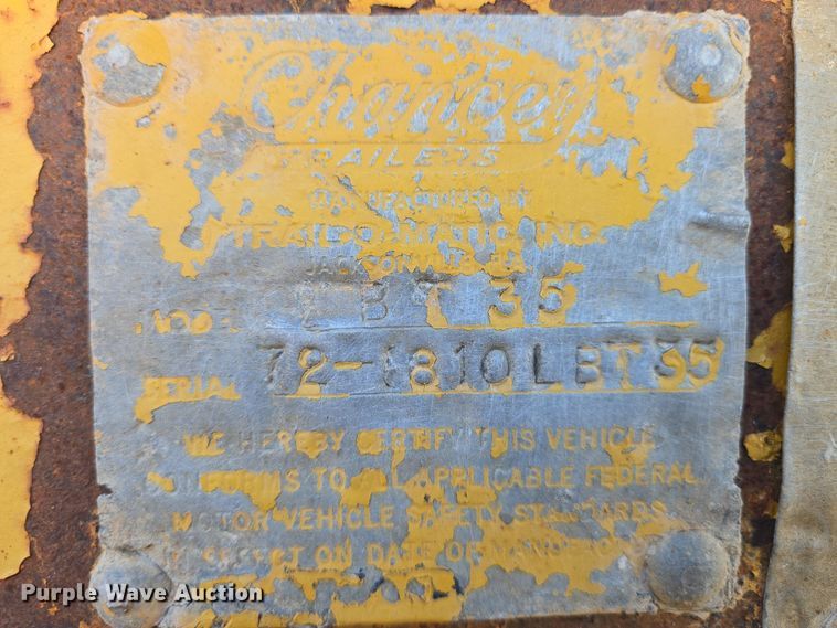 image for item EN8905 1973 Chancey BT35 equipment trailer