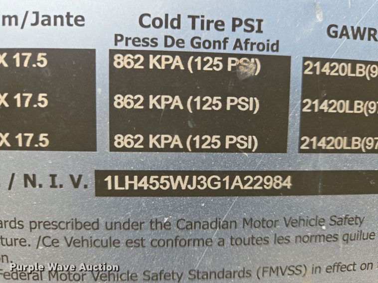 image for item EN8909 2016 Landoll drop deck equipment trailer