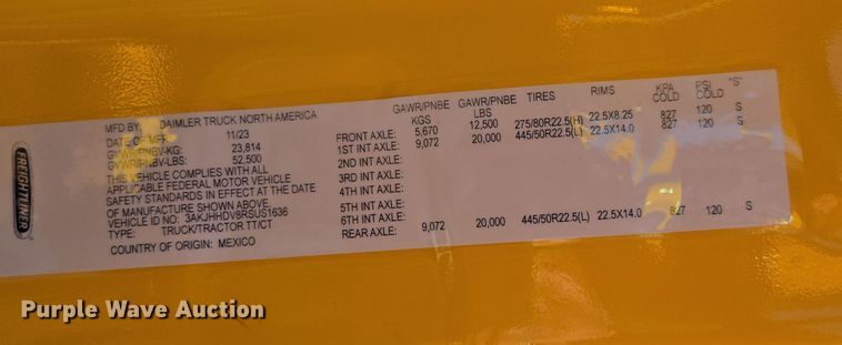 image for item FB9356 2024 Freightliner Cascadia semi truck