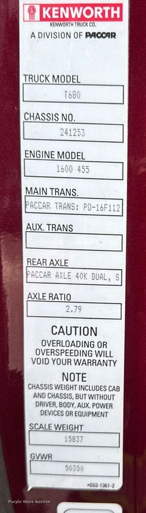 image for item YA0346 2019 Kenworth T680 semi truck