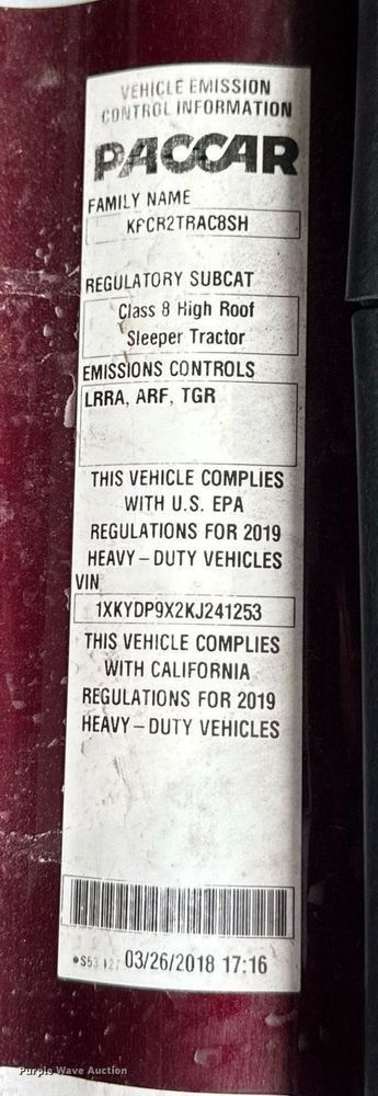 image for item YA0346 2019 Kenworth T680 semi truck