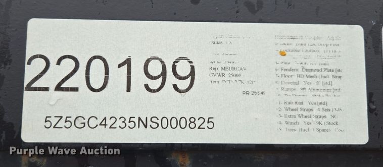 image for item YA0479 2022 Appalachian car carrier