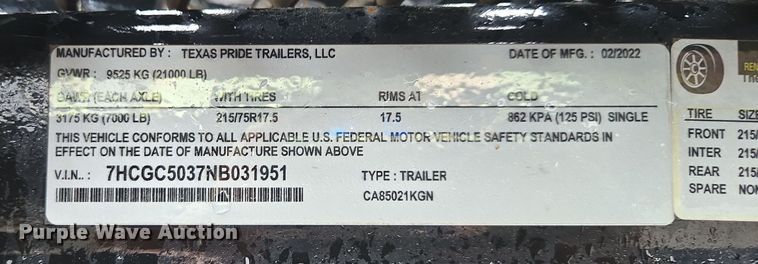 image for item YA0481 2022 Texas Pride car carrier