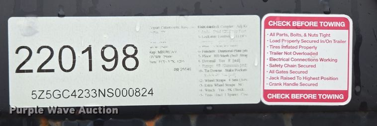 image for item YA0482 2022 Appalachian car carrier