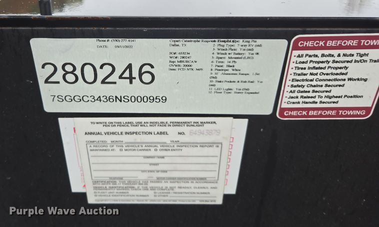 image for item YA0488 2022 Appalachian car carrier