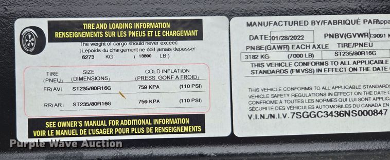 image for item YA0490 2022 Appalachian car carrier