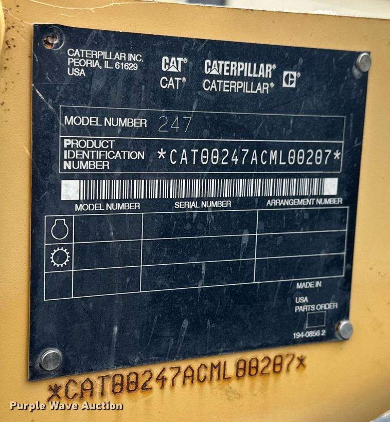 image for item EO0658 2002 Caterpillar 247 tracked skid steer loader