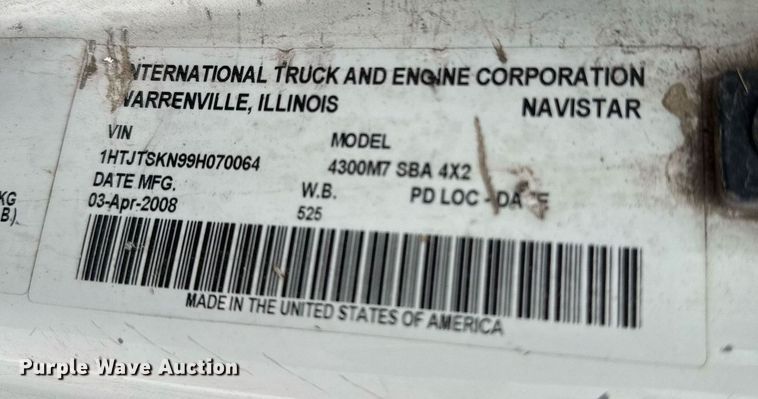 image for item EO0671 2009 International DuraStar 4300 dump flatbed truck