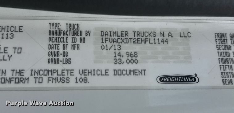 image for item EO0672 2014 Freightliner Business Class M2 tank truck