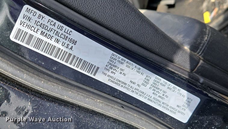 image for item EO0681 2020 Dodge Durango SSV SUV