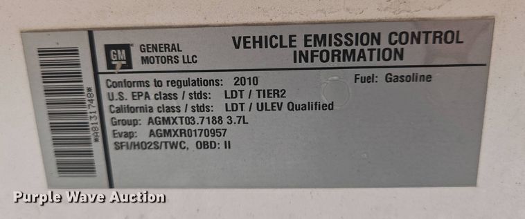 image for item EO0695 2010 Chevrolet  Colorado  Ext. Cab pickup truck