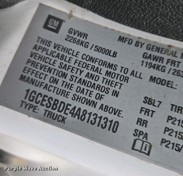 image for item EO0696 2010 Chevrolet  Colorado  Ext. Cab pickup truck