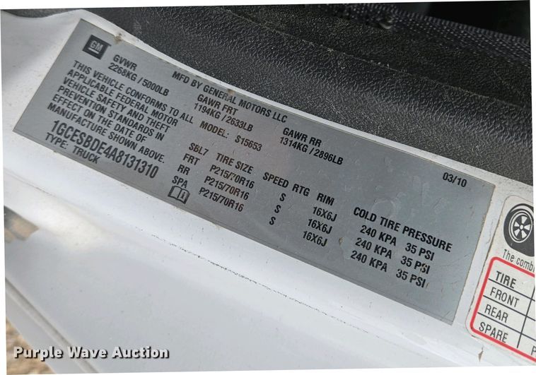 image for item EO0696 2010 Chevrolet  Colorado  Ext. Cab pickup truck