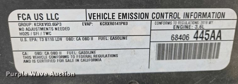 image for item EO0700 2019 Dodge  Charger Police  