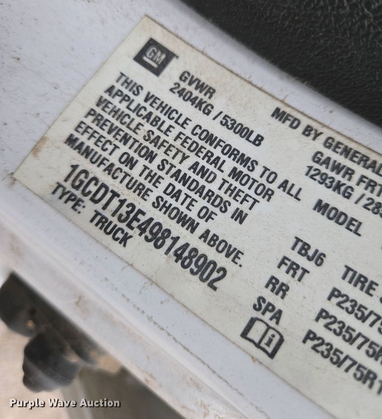 image for item EO0701 2009 Chevrolet Colorado Crew Cab pickup truck