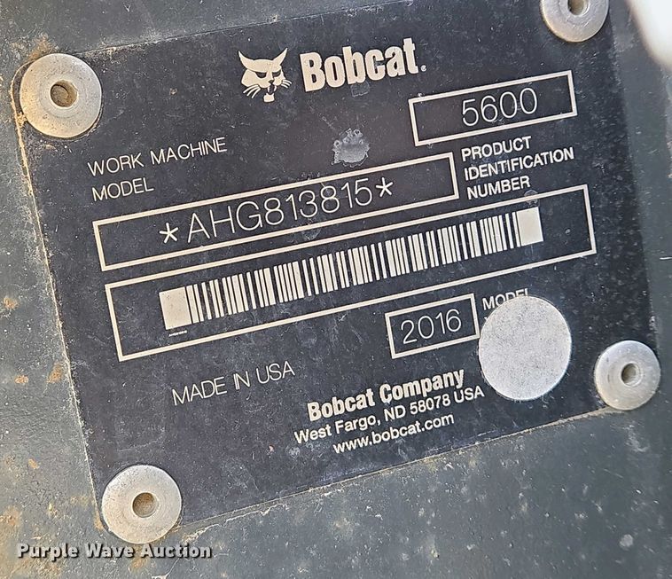 image for item EO0705 2016 Bobcat Toolcat 5600 utility vehicle