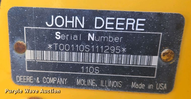 image for item EO0730 John Deere 110 backhoe