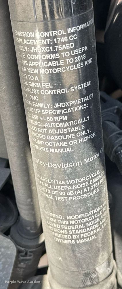 image for item EO0734 2018 Harley Davidson Electra Glide motorcycle