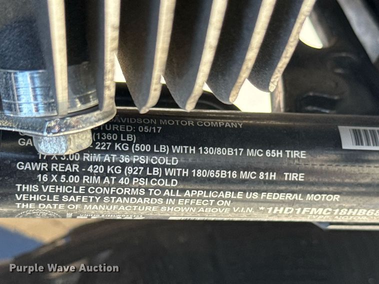 image for item EO0735 2017 Harley Davidson Electra Glide motorcycle