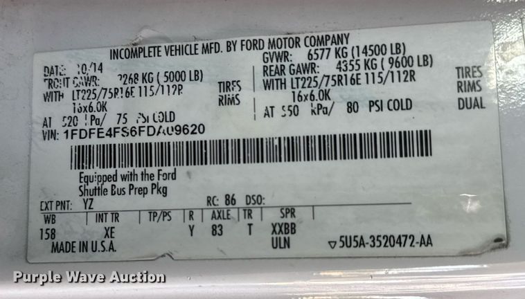 image for item EO0745 2015 Eldorado Aerotech E450 shuttle bus