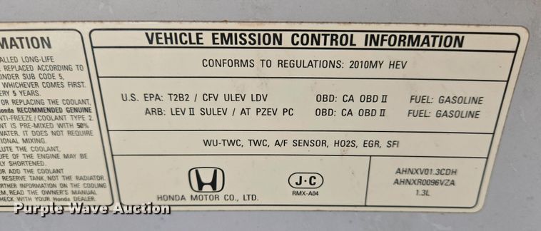 image for item EO0749 2010 Honda Civic Hybrid 