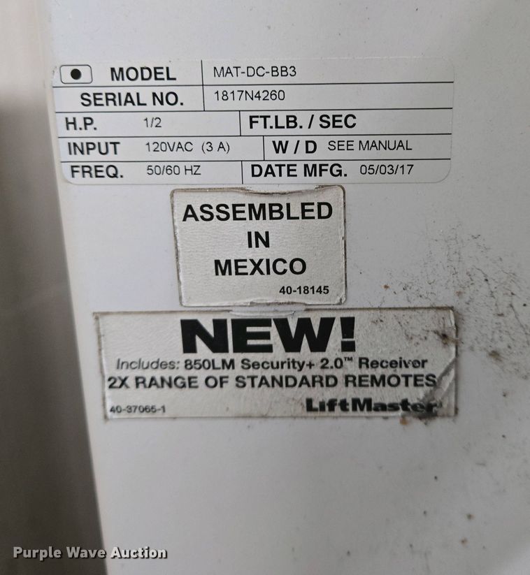 image for item EO0760 (5) Liftmaster MAT-DC-BB3 barrier gates