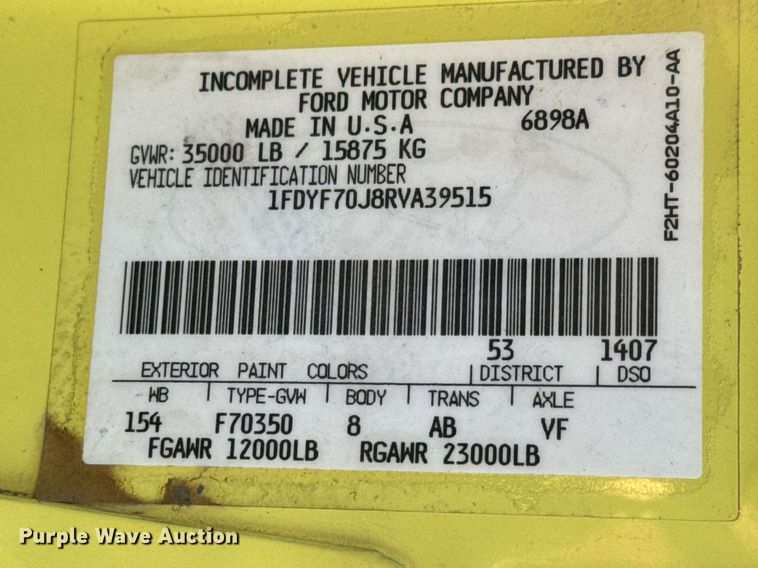 image for item EQ1313 1994 Ford F700 dump truck