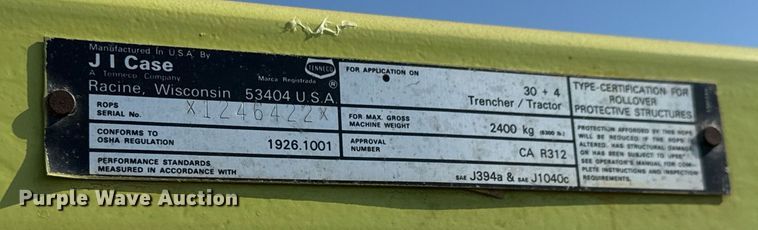 image for item EQ1326 1985 Case 30 + 4 trencher