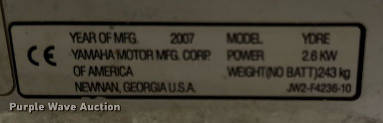 image for item EQ1328 2007 Yamaha YDRE golf cart