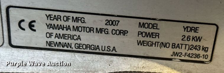 image for item EQ1329 2007 Yamaha YDRE golf cart