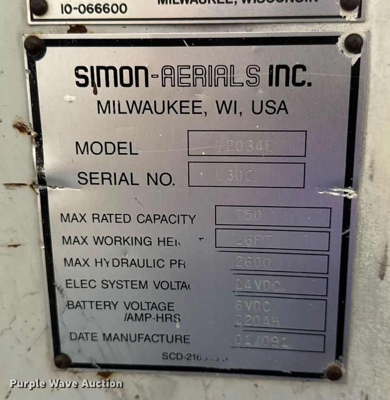 image for item EQ1333 Simon Aerials L2034E scissor lift