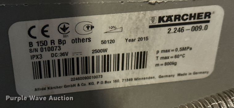 image for item EQ1335 2015 Karcher Professional Floor scrubber