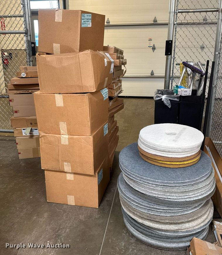 image for item EQ1336 Approximately 39 boxes of burnisher radial floor pads