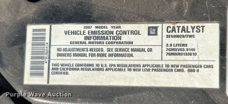 image for item DM5664 2007 Chevrolet Impala Police 