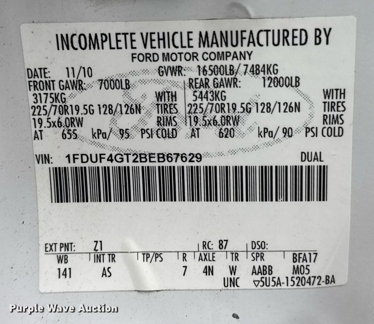 image for item DO0748 2011 Ford F450 Super Duty flatbed truck