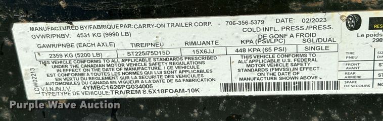 image for item DO0788 2023 Carry-On spray foam trailer