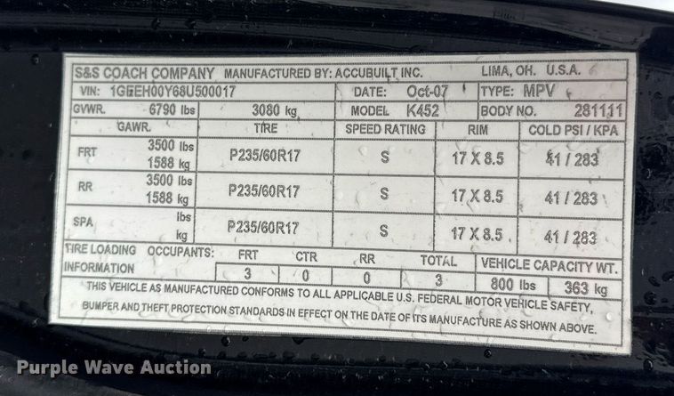 image for item DO0794 2008 Cadillac Sayers & Scovill hearse