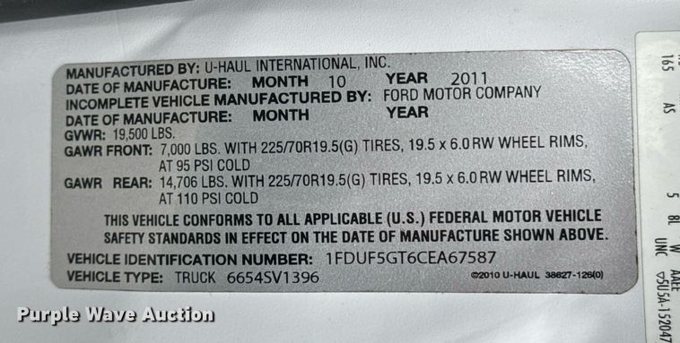 image for item DO0796 2012 Ford F550 Super Duty utility / service truck