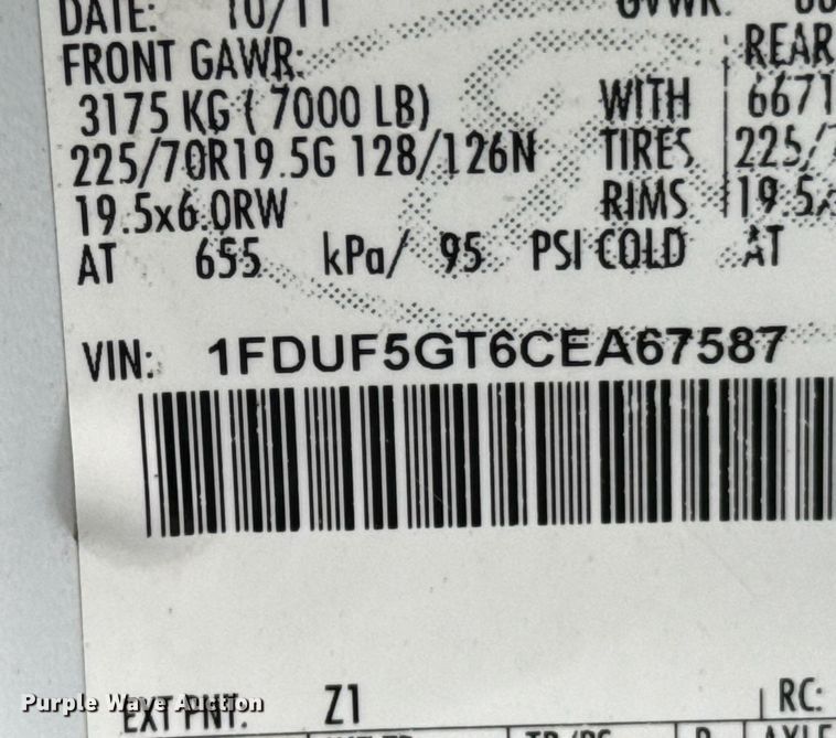 image for item DO0796 2012 Ford F550 Super Duty utility / service truck