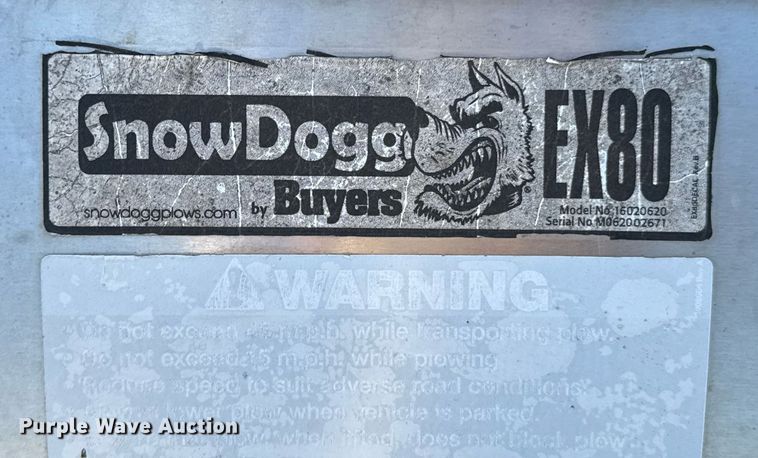 image for item DO0895 SnowDogg EX80 snow plow 