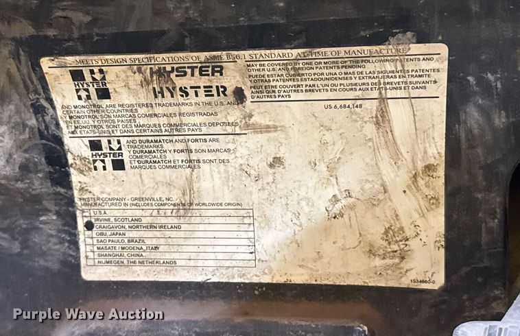 image for item DO0911 Hyster H60FT forklift