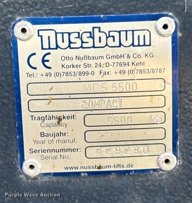 image for item DO0943 (4) 2011 Nussbaum MCS 5500 automotive lifts