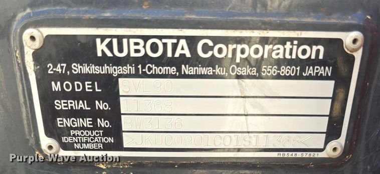 image for item DO7910 2012 Kubota SVL90 tracked skid steer loader