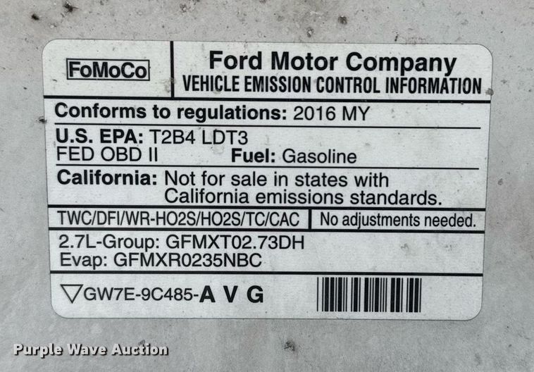 image for item DS3660 2016 Ford F150 SuperCrew pickup truck